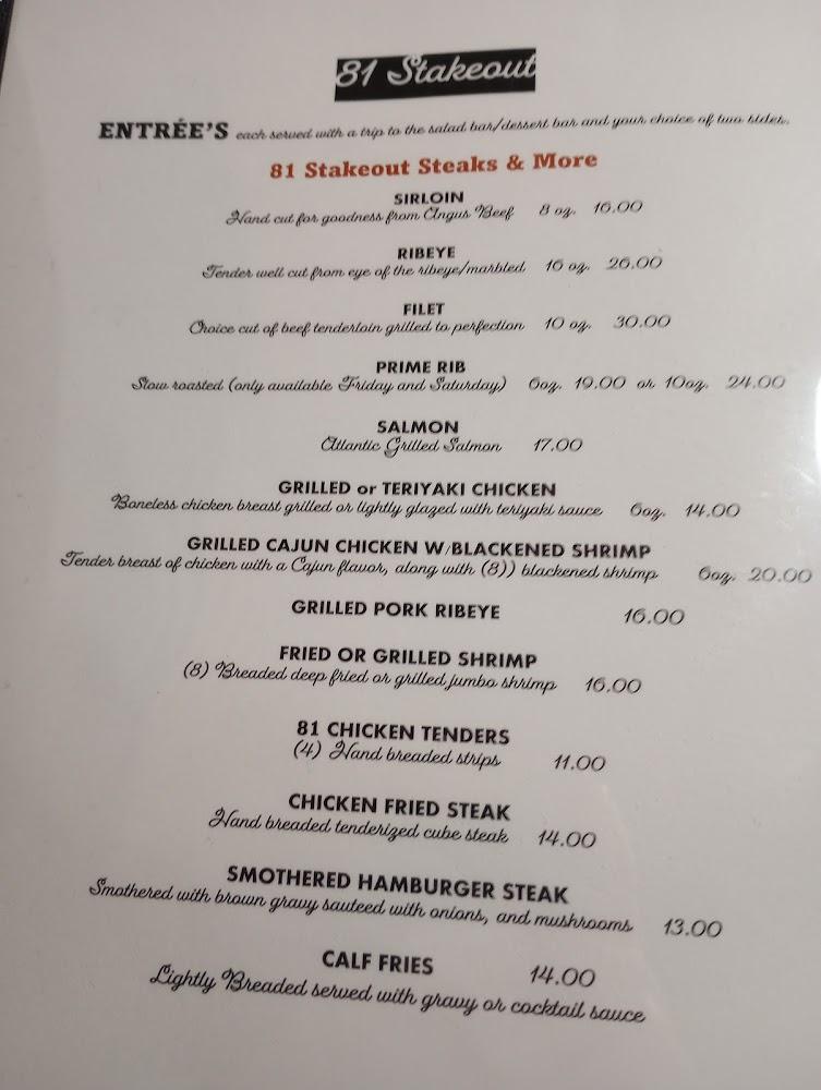 81 Stakeout Menu image 2